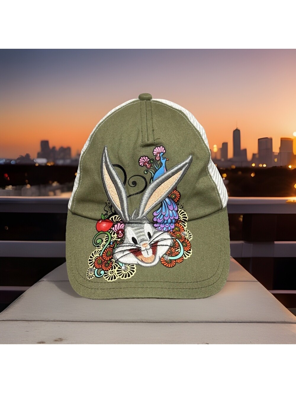 Bugs Bunny Cartoon Six Flags St Louis Amusement Park Roller Coaster Baseball Cap